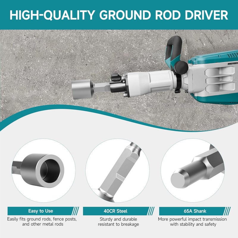YOSIGHT 65A Shank T-Post Driver, 2 Inch Diameter Head, 8-2/3 Inches Long Ground Rod Driver, 40Cr Post Adapter, Ideal for Driving T Posts, Fence Posts and Ground Rods - Image 2